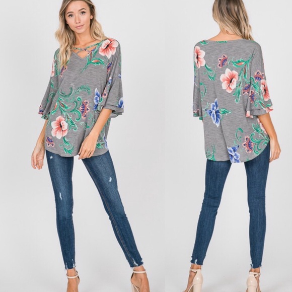 Plus Laura Bell Sleeve Floral Top! - Picture 4 of 9